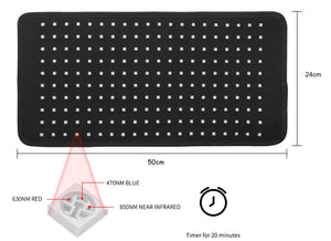 LIGHTFORCE BLUE, RED & NEAR INFRARED LED LIGHT THERAPY 50 x 24 CM FLEXIBLE PAD
