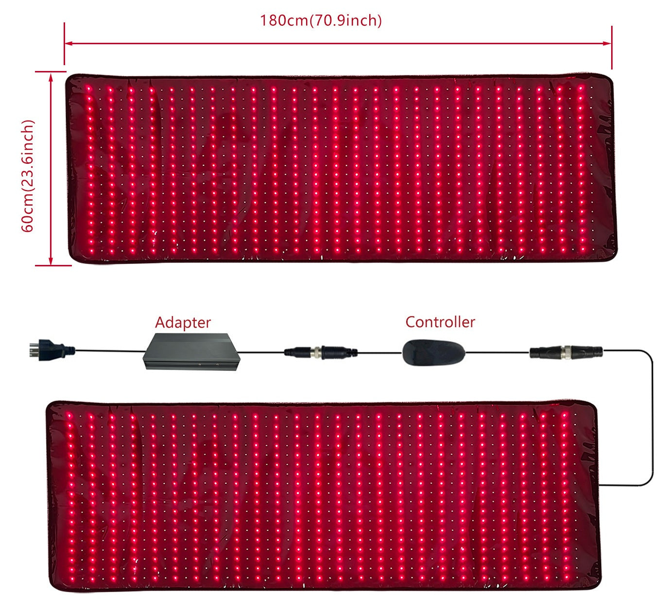 LIGHTFORCE LED RED & INFRARED LIGHT THERAPY 180 x 60 CM MAT 900 LED's